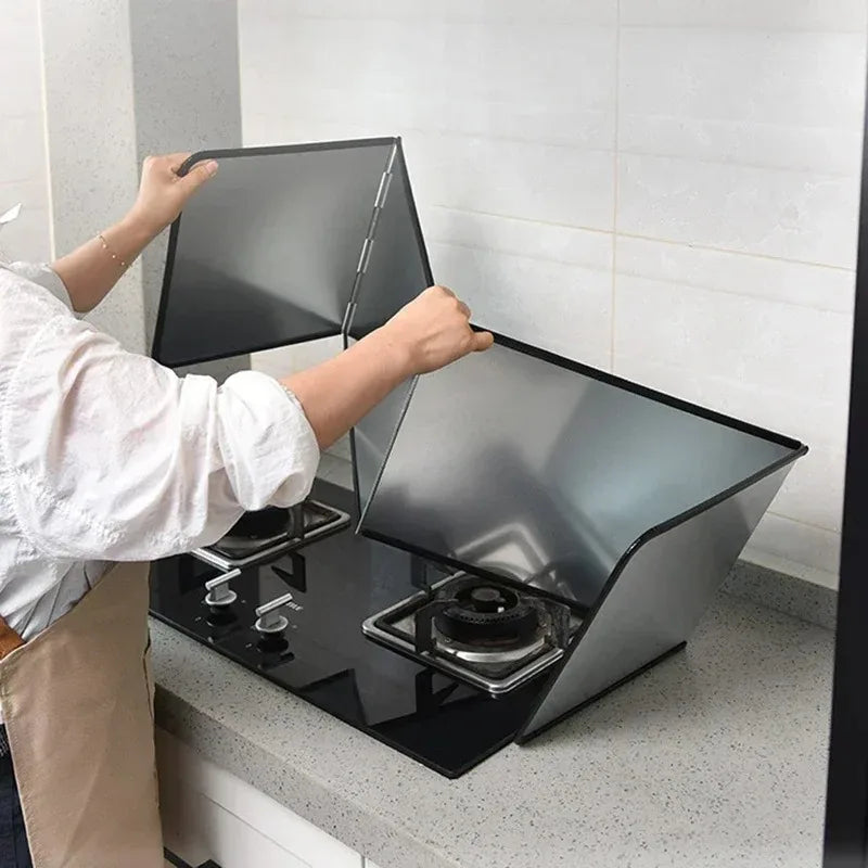 Galvanized Kitchen Splashback Guard Stove Oil Splash Shield Gas Cooker Anti-Grease Protective Board Heat Resistant Stovetop