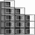 12-Pack Transparent Plastic Stackable Foldable Shoe Storage Boxes for Closet Sports Shoe Organizers Linkable Design Shoe Racks
