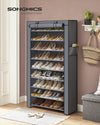 SONGMICS 10-Tier Shoe Rack, Shoe Storage Cabinet with Dustproof Cover, Free-Standing Shoe Storage Organizer for Closet, Entryway