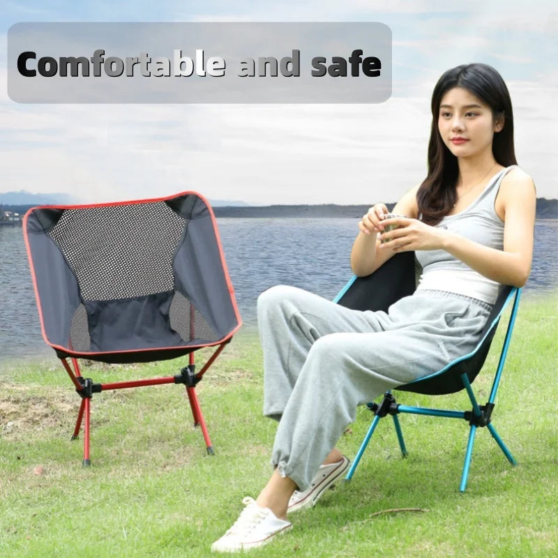 New Outdoor Moon Chair Ultra-Light Folding Camping Chair Portable Leisure Backrest Aluminum Alloy  for Backpacking  fishing