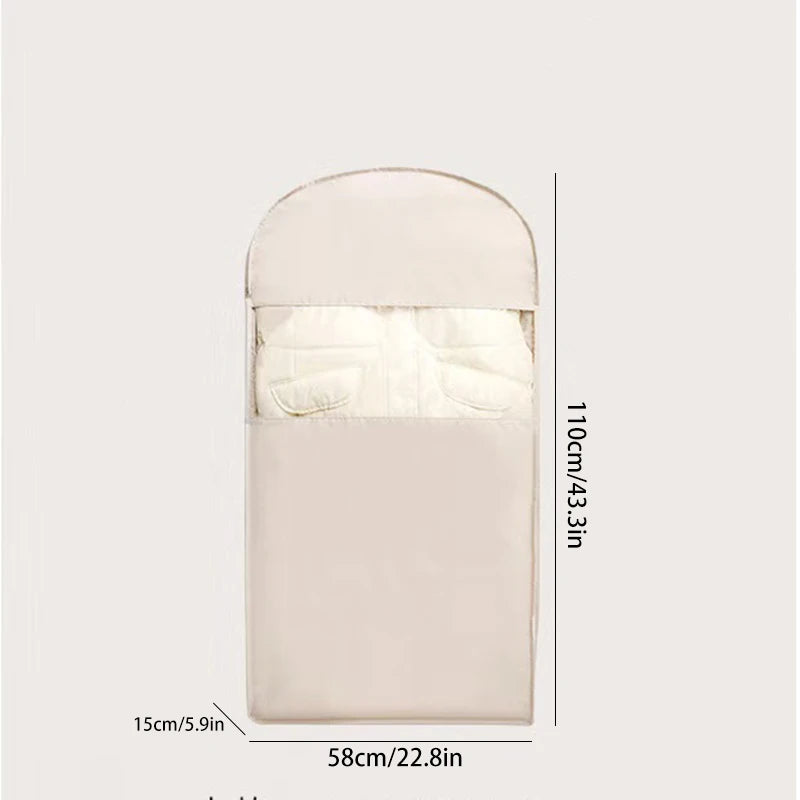 1pc Down Jacket Compressed Dust Cover Clothes Compression Hanging Bag Household Visible Clothes Storage Bag Wardrobe Organizer
