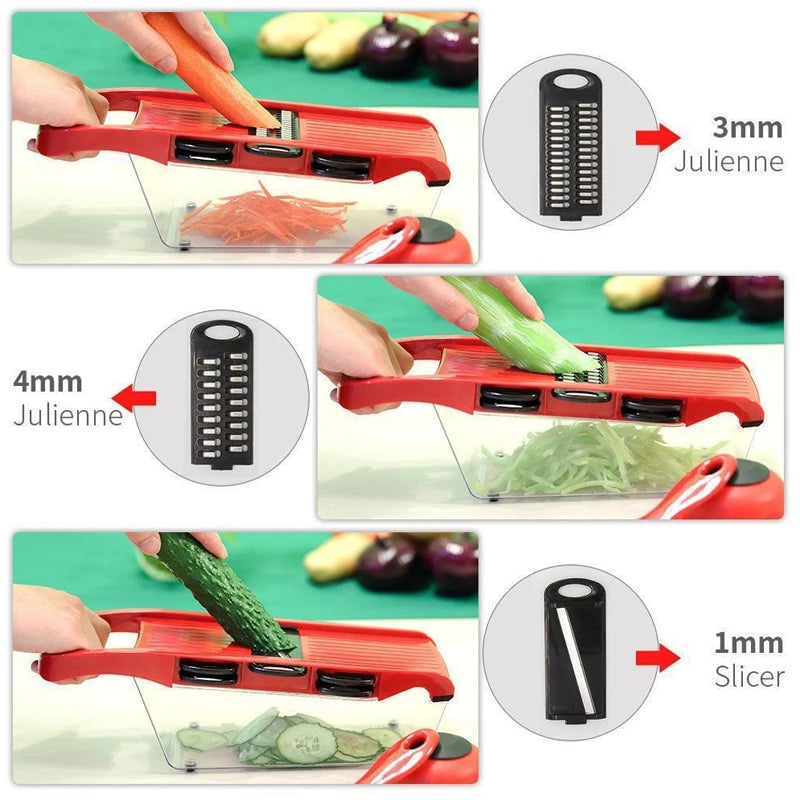 Vegetable Chopper Multifunctional Grater Cutter  - Kitchen Accessories Manual Fruit Slicer Potatos Shredders Cheese Onions Slicers