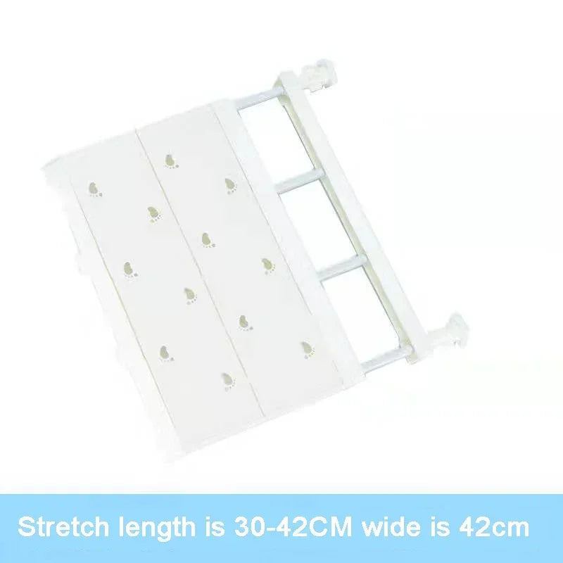 Large Size Adjustable Closet Organizer Kitchen Storage Shelf Retractable Wardrobe Storage Tiered Partition Rack Bathroom Holder