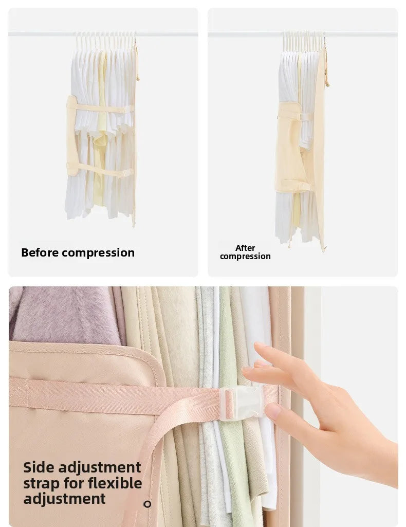 1pc Down Jacket Compressed Dust Cover Clothes Compression Hanging Bag Household Visible Clothes Storage Bag Wardrobe Organizer