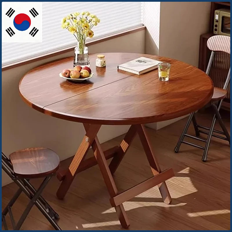 Sturdy Folding Dining Table - No Assembly Needed, Strong Stable Desk for Kitchen, Study & Office, round dining table,small table