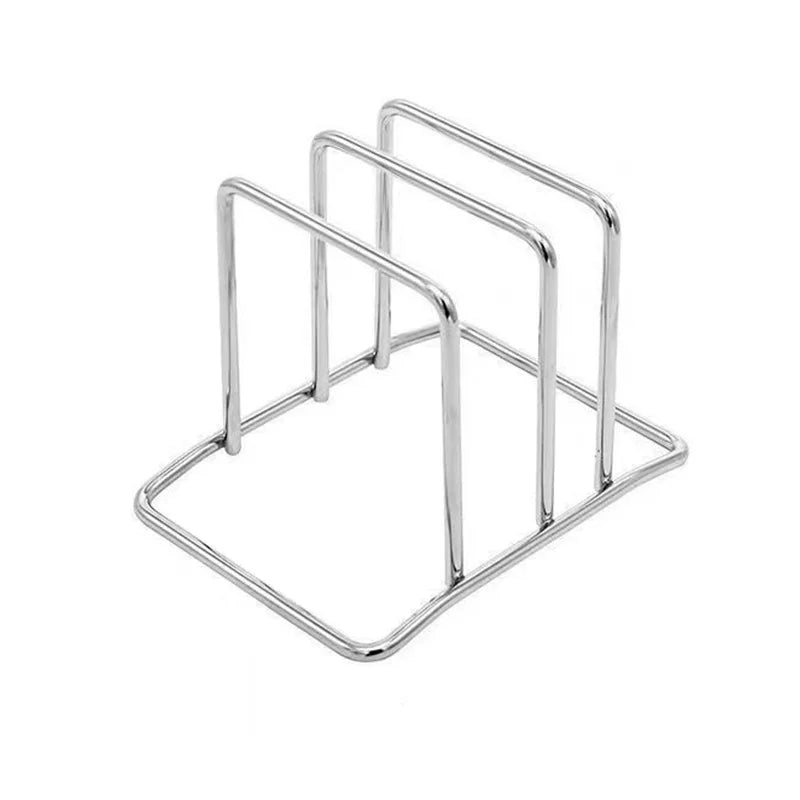 1pc Kitchen Cutting Board Holder Pot Lid Holder Desktop Stainless Steel Material Storage Rack for Cutting Board Organizer Stable