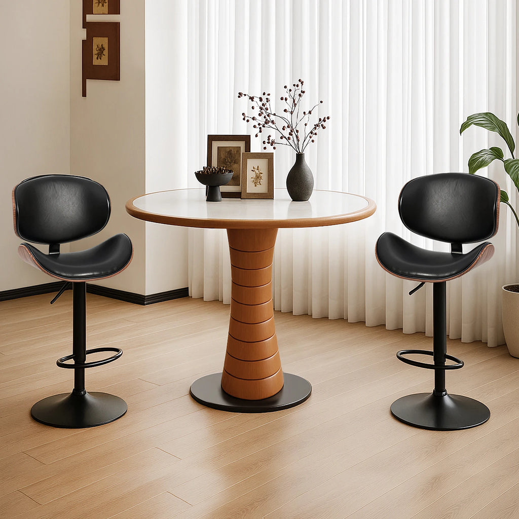 JHK Ergonomic Swivel Adjustable Counter Height Office Computer Chair PU Leather Lumbar Support with Back and Footrest For Office