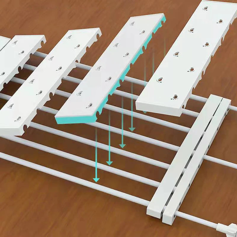 Large Size Adjustable Closet Organizer Kitchen Storage Shelf Retractable Wardrobe Storage Tiered Partition Rack Bathroom Holder