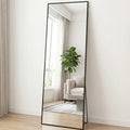 JHK 68"x26" Arched Full Length Mirror with Stand Floor Free Standing Aluminum Frame for Bedroom Bathroom Body Hanging Leaning