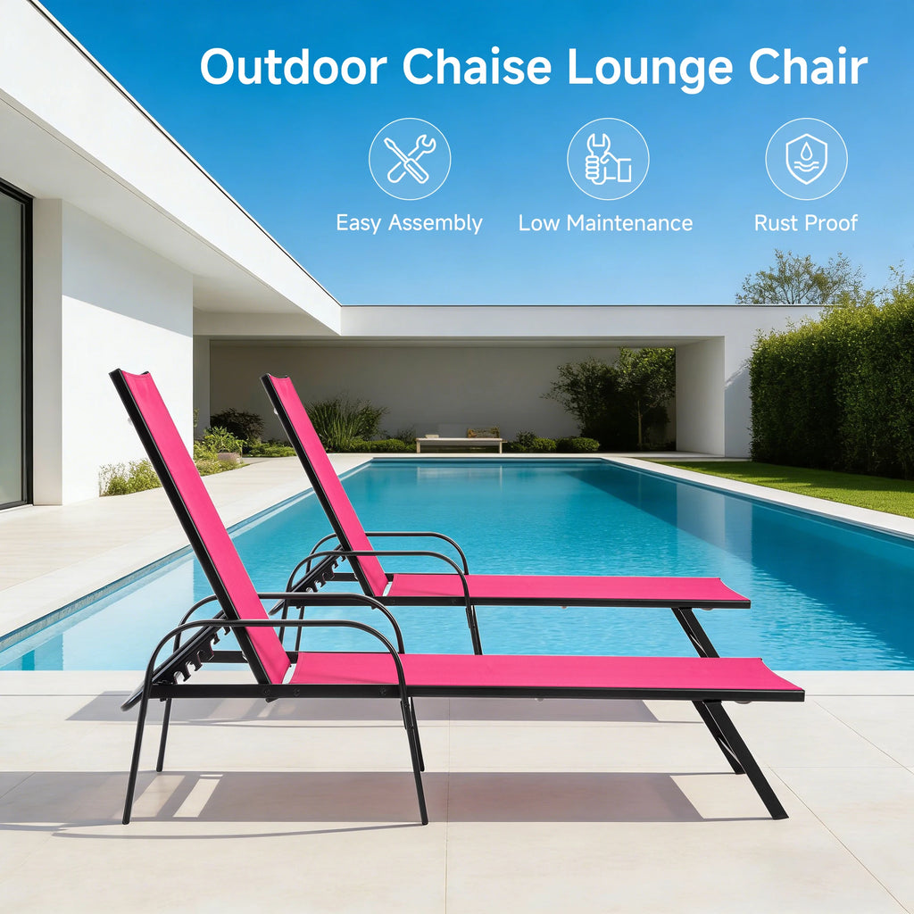 JHK Portable 8-legged Folding Beach Chair Outdoor Sun Chairs with Armrests Metal Frame Lounge Recliner Chair for Patio Backyard