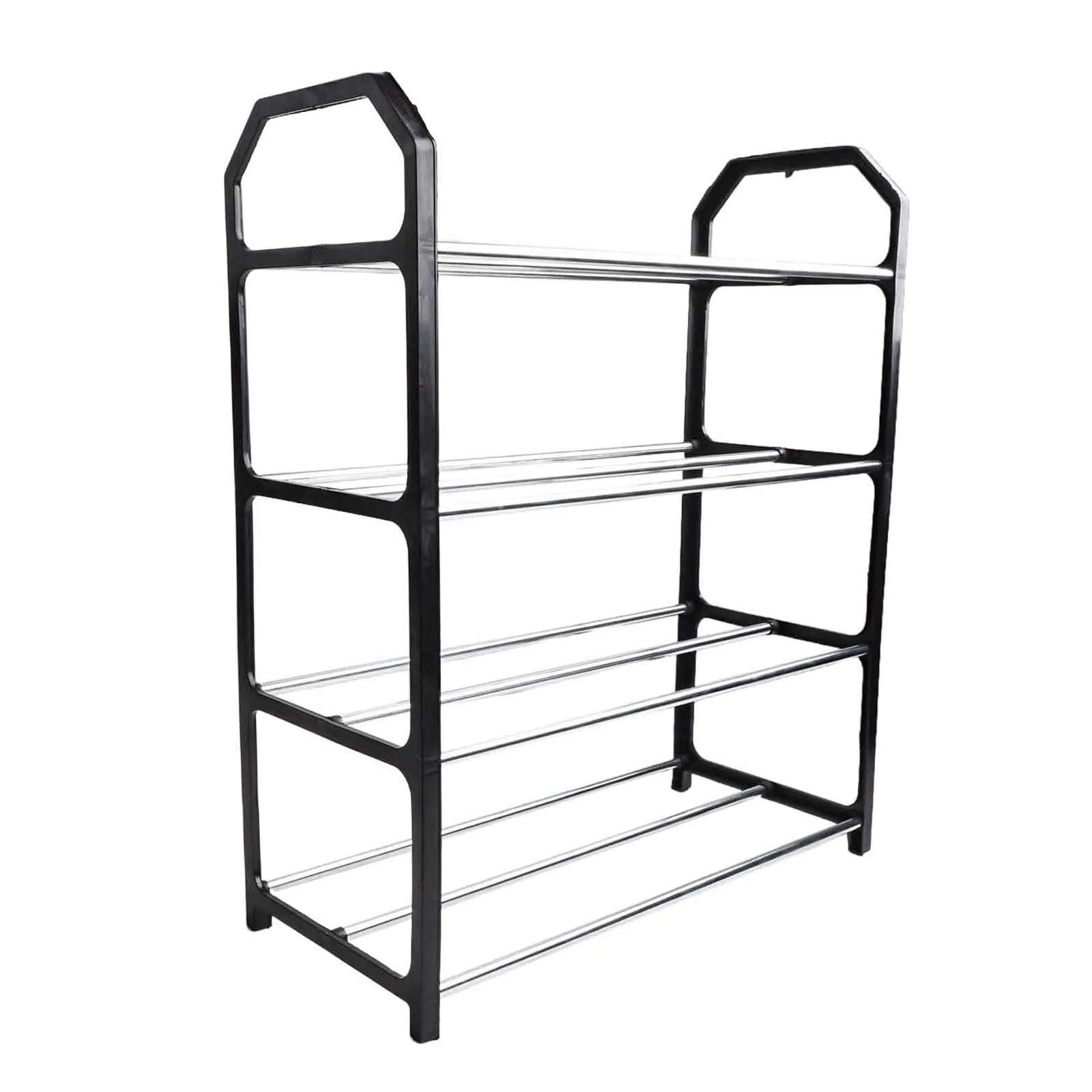 4-Layer Metal Shoe Rack Simple Shoe Shelf Footwear Organizer Stand Holder Large Capacity Shoe Shelf Living Room Storage