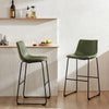 JHK 2 Pack Pu Leather Counter Height High Chair For Home and Office Comfortable Sponge Cushion Outdoor and Indoor Sturdy Chairs