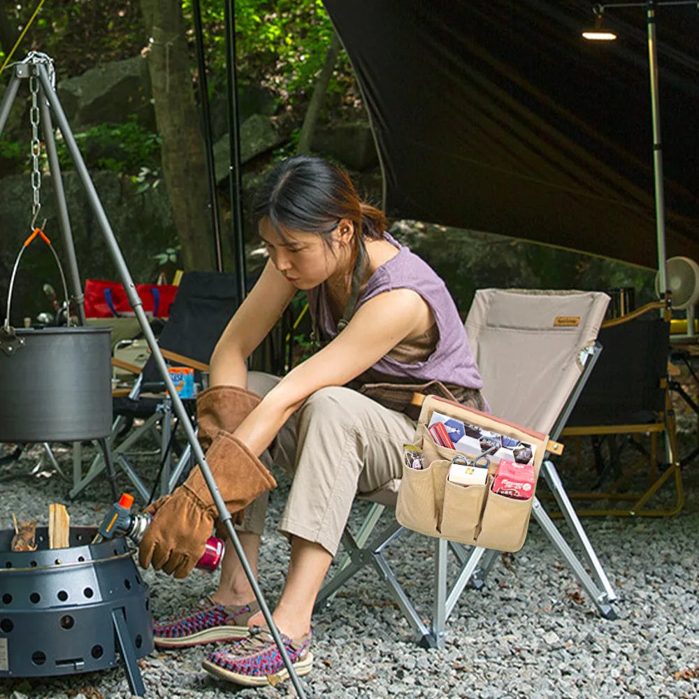 1pc Outdoor Camping Chair Armrest Storage Bags Portable Folding Chair Side Hanging Bags Fishing Camping Organizer Storage Pouch