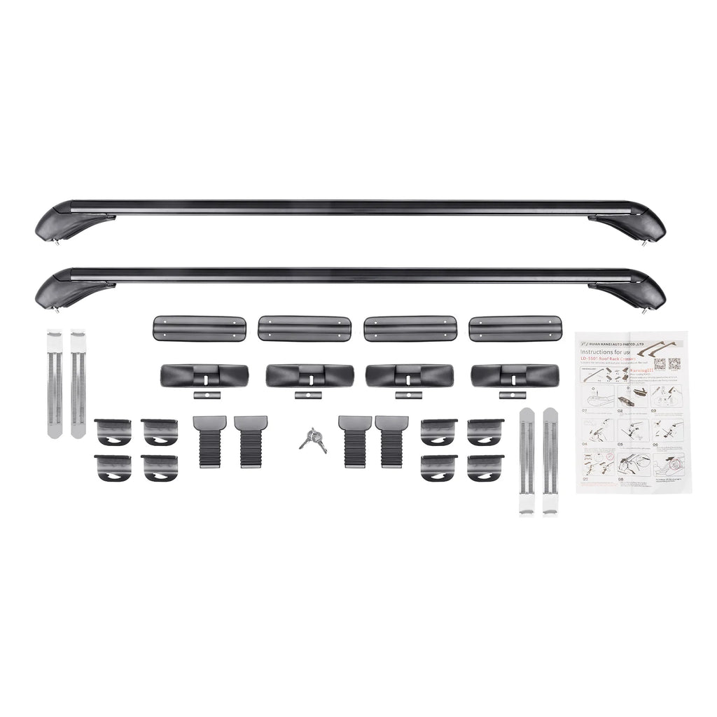 2Pcs Car Top Luggage Rack Car Roof Lockable Luggage Cross Bars Carrier 1m Aluminum Roof Racks Universal Use for 4 or 5 Door Cars