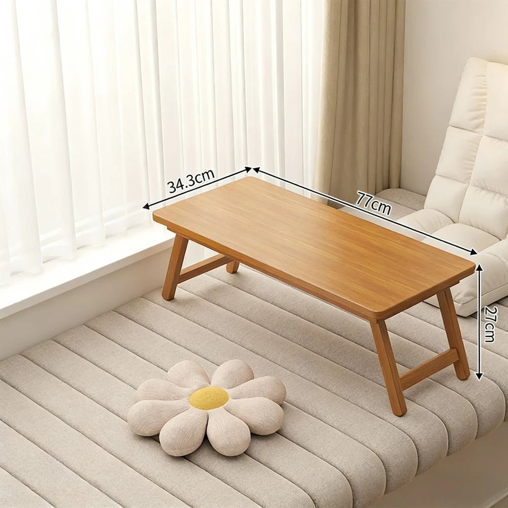 Foldable Tatami Coffee Table - Japanese Style Low Table for Bay Window & Living Room, Portable Bed Tea Table, table basse