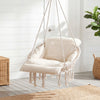 JHK 31in Hammock Hanging Chair with Oversized Padded Cushion Cotton Rope Swing Chair with Tassels 330 lb Capacity Outdoor