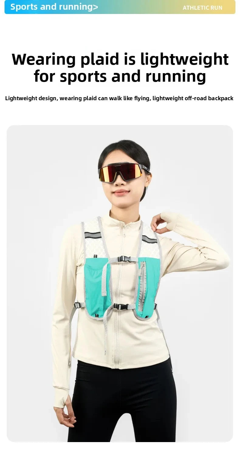 1pc Biking Running Storage Vest Lightweight Running Vest Reflective Phone Water Bottle Storage Pocket Mesh Breathable Sport Vest