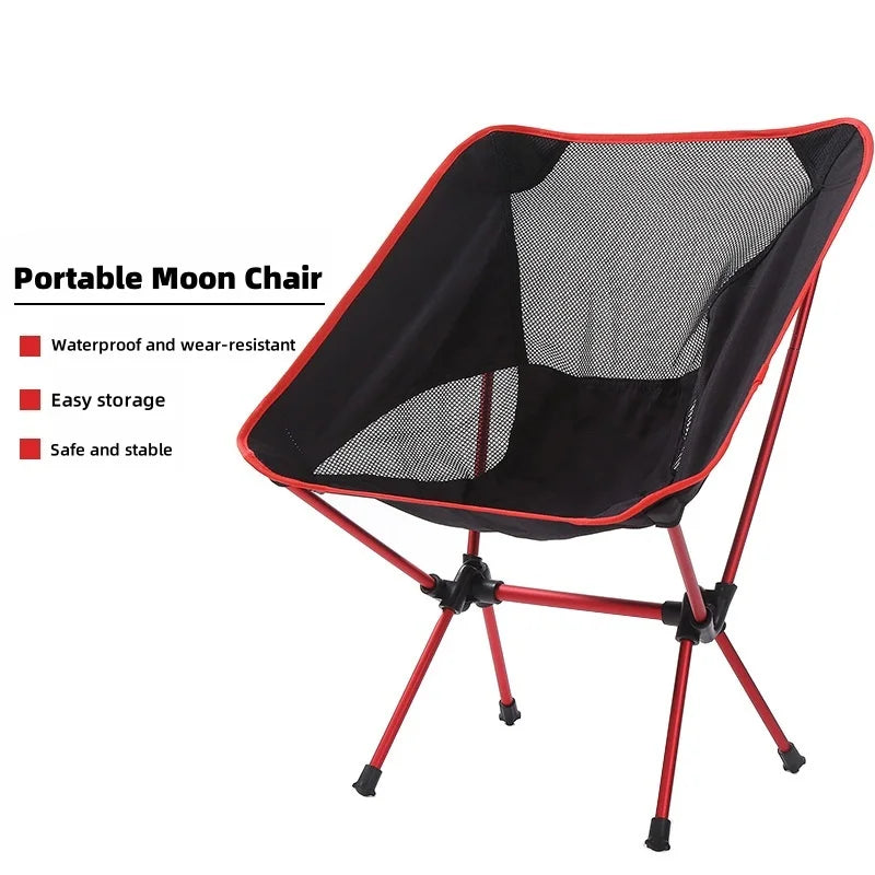 New Outdoor Moon Chair Ultra-Light Folding Camping Chair Portable Leisure Backrest Aluminum Alloy  for Backpacking  fishing