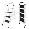JHK 4 Step Ladder Folding Sturdy Step Stool with Anti-Slip Pedal 330lbs Capacity Steel Portable Heavy Duty Step Stool for Home