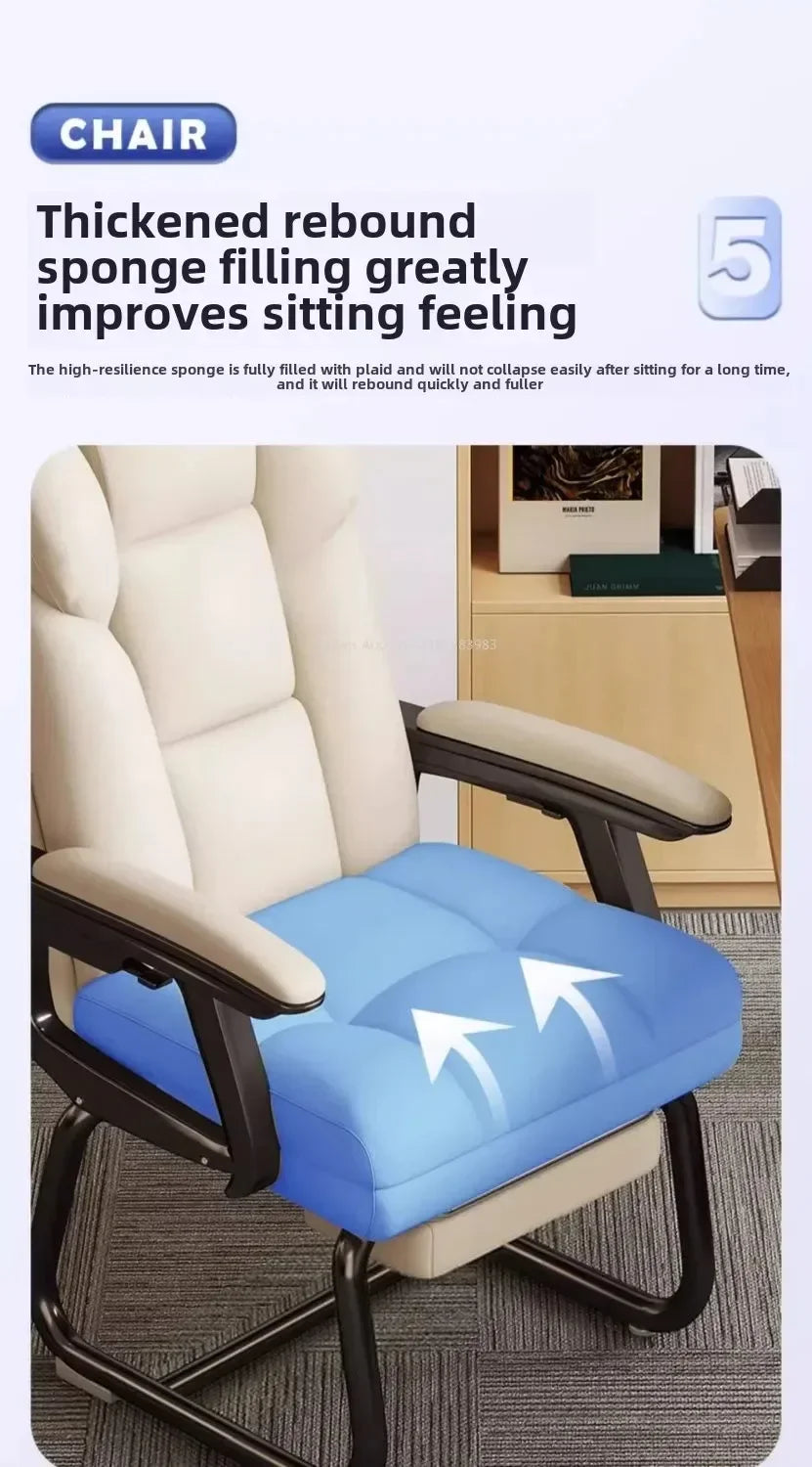 Nordic Computer Chair, Home, Office, Reclining, Sofa, Comfort, Bedroom, Living Room, Study Chair Fixed Foot