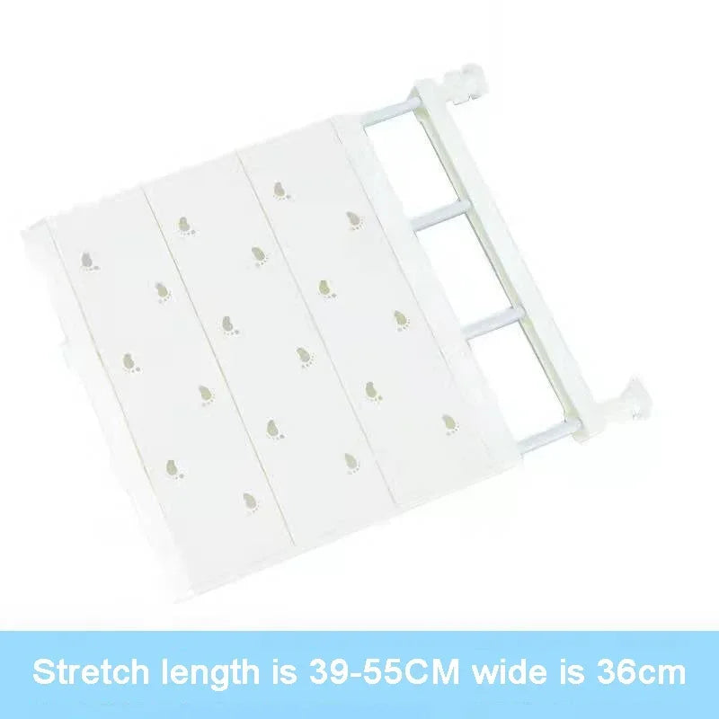 Large Size Adjustable Closet Organizer Kitchen Storage Shelf Retractable Wardrobe Storage Tiered Partition Rack Bathroom Holder