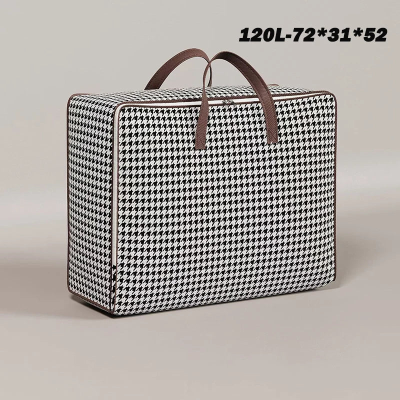 1pc Non-woven Fabric Quilt Storage Bag Large Capacity Portable Luggage Bag Foldable With Handle Packing Bag Clothes Organizer