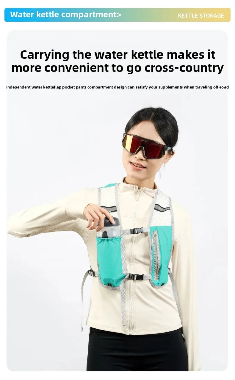 1pc Biking Running Storage Vest Lightweight Running Vest Reflective Phone Water Bottle Storage Pocket Mesh Breathable Sport Vest