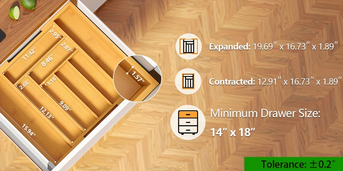Bamboo Expandable Drawer Organizer