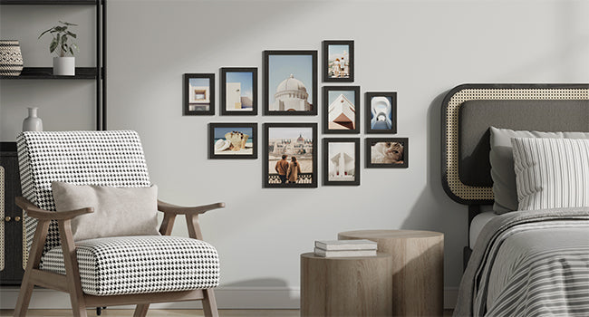 SONGMICS Picture Frames, 10 Pack Collage Picture Frames with Two 8x10, Four 5x7, Four 4x6, Photo Frame Set for Wall Gallery Deco