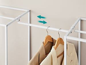 SONGMICS Clothes Rack, 70.9 Inch Wardrobe Freestanding Closet, Heavy Duty Garment Rack with 1 Extendable Hanging Rod, 2 Drawers