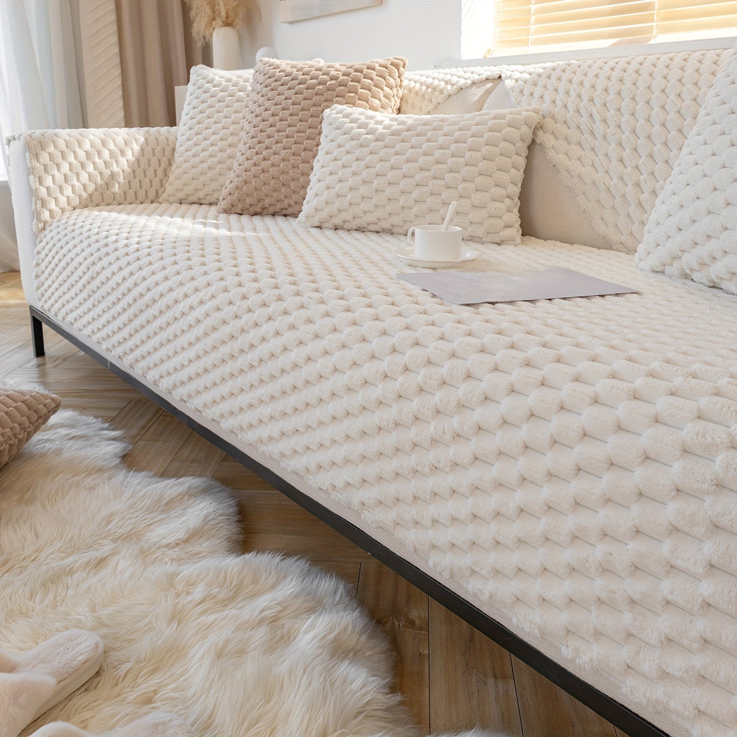 Nordic sofa cushion high-grade plush fashion