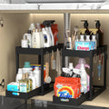 2-Tier Under Sink Organizer with Slide-Out Drawers – Multi-Purpose Bathroom & Kitchen Storage Rack